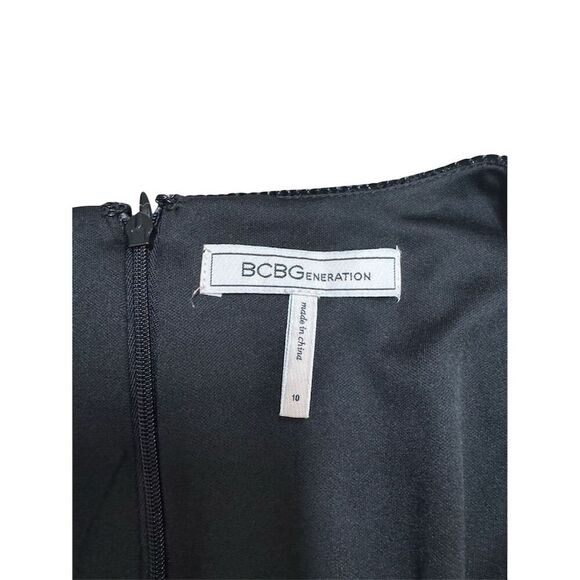 EUC BCBGeneration Women's Black Velvet V-Neck Long-Sleeve Mini Dress 10 - Picture 5 of 6